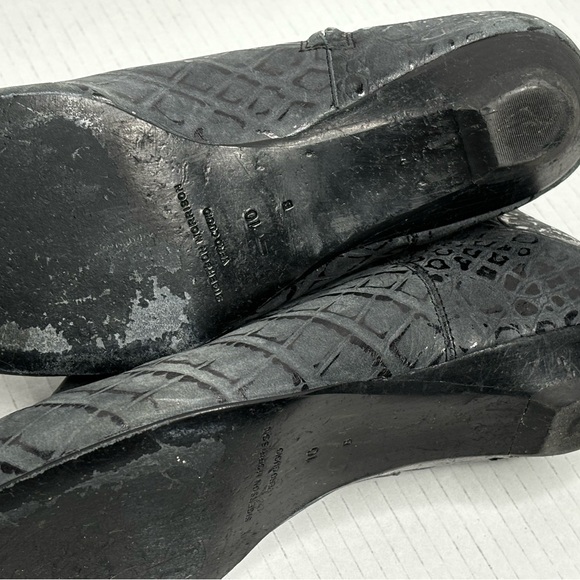 SIGERSON MORRISON gray croc print point toe ankle boots size 10 - Picture 4 of 11